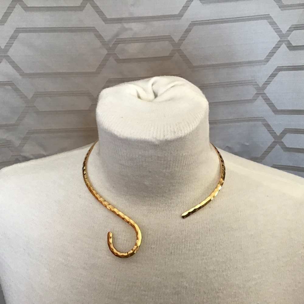 Metal torque statement necklace